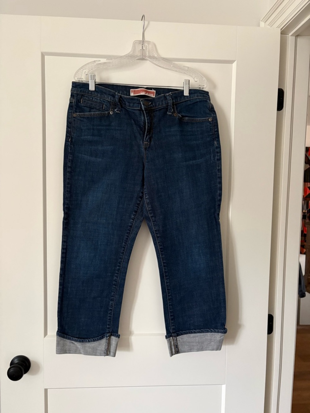 GAP Dark Blue Cropped Jeans with Cuffed Hem